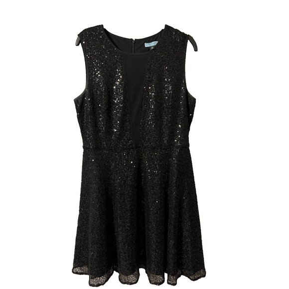 Cynthia Rowley Dress Black 14 Sequin A Line Wedding Party Cruise Date - Picture 4 of 10